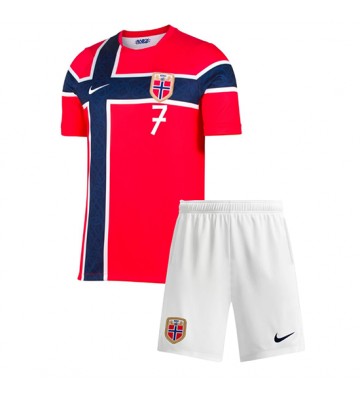 Norge Alexander Sorloth #7 Hjemmebanetrøje Børn VM 2026 Kortærmet (+ Korte bukser)